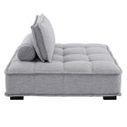Modway - Saunter Touffe Tissu Chaise sans accoudoir - Gris clair-Système de soutien à ressort sinueux