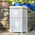 Suncast - Cache-poubelle tressé - Blanc-Utilise des sacs à déchets de 30 à 33 gallons.