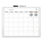 Quartet - Tableau calendrier blanc effaçable à sec,  11 po l x 14 po H-Inclus :  un marqueur magnétique Quartet, deux aimants et le matériel de fixation