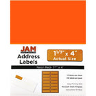 JAM Paper Étiquettes postales, 1 1/3 x 4 po, rouge néon, 252/paquet-Étiquettes postales