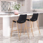 Zuo - Desi Tabouret de comptoir - Noir/Or - Ensemble de 2-Dimensions: 20,7 po L x 20,3 po L x 35,6 po H