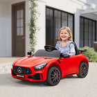 Qaba - Voiture RC électrique pour enfants sous licence Mercedes-Benz 12V - rouge-Mécanisme de démarrage progressif pour une accélération en toute sécurité pour les jeunes conducteurs 
