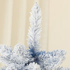 HOMCOM - Arbre de Noël artificiel de 7 pi avec branches floquées de neige-Couleur : bleu 