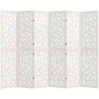 HOMCOM - Paravent autoportant à 6 panneaux motif géométrique pour chambre - blanc-Présente un motif géométrique moderne, servant à la fois de pièce fonctionnelle et artistique  
