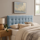Modway - Emily Tissu tapis Tête de lit Queen size, Bleu ciel-Cadre en mélange de bois