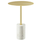 Modway - Lyric Manche Table d’appoint - Laiton blanc-Table en fer et piédestal