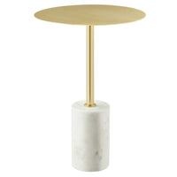 Modway - Lyric Manche Table d’appoint - Laiton blanc-Table en fer et piédestal