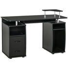 HOMCOM - Bureau d'ordinateur avec plateau clavier - 47,2 po L x 21,7 po l x 33,5 po H - noir-Finition attrayante avec un design épuré, idéale pour votre bureau à domicile ou votre chambre d'étudiant
