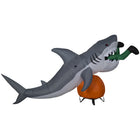 GEMMY - Requin gonflable animé à tête pivotante pour Halloween - 124,5 cm x 274 cm-Comprend des piquets et des attaches