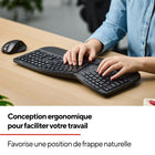 Staples - Clavier ergonomique sans fil Tech - Noir - Anglais-Connectivité USB et sans fil 