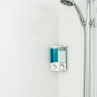 Euro – Distributeur à savon Duo, chrome-Ce distributeur à savon polyvalent peut être installé dans un coin ou à plat sur un mur