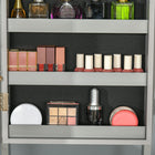 HOMCOM - Armoire à bijoux avec miroir - 18,4 po L x 14,4 po l x 59,6 po H - gris-Matériau : MDF, verre 