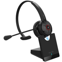 Delton - Casque mono Bluetooth 50X avec réduction de bruit, supra-auriculaire, noir-Équipé de la dernière puce Bluetooth 5.0 avancée, il offre une connectivité stable et fluide.