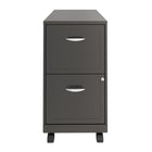 Hirsh Industries - Classeur vertical Space Solutions à profondeur de 18 po avec roulettes, 2 tiroirs, charbon métallique-Suspension à glissement doux
