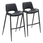 Zuo - Desi Tabouret de bar - Noir - Ensemble de 2-Support pour les bras