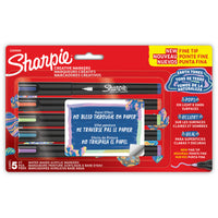 Sharpie - Marqueurs créatifs, tons terreux, marqueurs acryliques à base d’eau, pointe fine, 5 unités-Marqueurs acryliques créatifs avec une encre semblable à de la peinture qui ne passe pas à travers le papier
