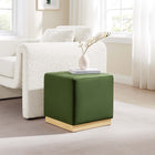 Modway - Tilden Velous de performance carré 17" Rembourré Ottoman - Moss Green Natural-Socle en caoutchouc