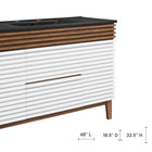 Modway - Render 48" Vanité de salle de bain à un seul lavabo - Noyer blanc Noir-Pieds en bois effilés