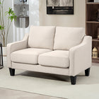 HOMCOM - Canapé loveseat avec ressorts ensachés - beige-Tissu respirant effet lin pour une sensation de confort toute l’année 