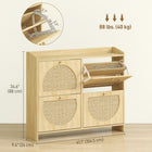 HOMCOM - Armoire à chaussures avec 4 tiroirs basculants pour rangement - bois naturel-Le compartiment de rangement supérieur garde les clés, portefeuilles et objets déco à portée de main 