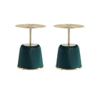 Manhattan Comfort - Lot de 2 tables d’appoint modernes Anderson 40 cm, revêtement similicuir vert-Table d’appoint moderne - Lot de 2 pour salon