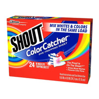 Shout - Colour Catcher feuilles absorbant le colorant, 24 Pieces-Les feuilles emprisonnent les teintures en suspension dans l’eau de lavage pour éviter qu’elles ne passent sur les autres vêtements