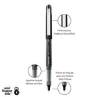 uni-ball - Stylos à bille roulante à aiguille Vision - 0,5 mm - Noir - paquet de 5-Couleur et construction du canon : Noir