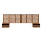 Modway - Render Ensemble 8 pièces : Tête de lit King murale et tables de chevet modernes - Noyer-Construction durable en panneaux de particules