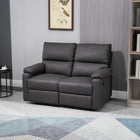 HOMCOM - Canapé inclinable 2 places avec repose-pieds - gris foncé-Inclinable manuellement jusqu'à 150° pour plus de confort 