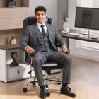 HOMCOM - Fauteuil de bureau grand et haut avec coussin à ressorts - capacité de 400 lbs-Hauteur d'assise réglable, adaptée à différents utilisateurs et besoins de chaise de bureau 