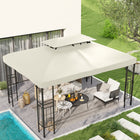 Outsunny - Canopée de remplacement pour gazebo 13,1 pi L x 9,8 pi l à deux niveaux, couverture supérieure UV, pavillon, jardin, terrasse, extérieur-Le auvent pratique convient à une structure de 13 po x 10 po  