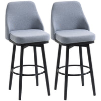 HOMCOM - Tabourets de bar hauteur comptoir pivotants avec pieds - gris clair - paquet de 2-Lot de deux tabourets de bar hauts au style classique 
