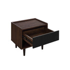 Manhattan Comfort - Ensemble de 2 tables Duane style milieu du siècle : table d’appoint et table basse - brun foncé et noir-Assemblage à domicile requis Tout le matériel inclus