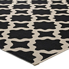 Modway - Cerelia Treillis marocains intérieurs et extérieurs Tapis 4 pi l x 6 pi L - Noir et beige-Haute densité / Tissé à la machine