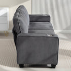 HOMCOM - Canapé 3 places avec coussin à ressorts et porte-gobelet pour chambre - gris foncé-Deux porte-gobelets gardent vos boissons à portée de main 