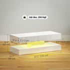 HOMCOM - Table basse haute brillance avec éclairage LED réglable - blanc haute brillance-Deux tiroirs à glissement fluide aident à réduire le désordre dans le salon