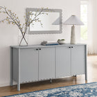 Modway - Emmeline 66" 4 portes festonnées Armoire à buffet - Gris clair-Glissières de plancher sans marquage