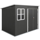 Outsunny - Abri de jardin extérieur 8,5 pi x 6 pi - gris foncé-Des dimensions généreuses offrent un excellent espace de rangement pour les outils et équipements de jardin
