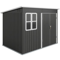 Outsunny - Abri de jardin extérieur 8,5 pi x 6 pi - gris foncé-Des dimensions généreuses offrent un excellent espace de rangement pour les outils et équipements de jardin

