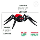 GEMMY - Araignée gonflable d'Halloween avec projection lumineuse Feu et Glace Noir/Rouge - 109 cm x 442 cm-Pour usage intérieur et extérieur