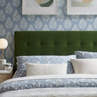 Modway - Lily Velours de performance résistant aux taches Tête de lit King Size, Vert mousse-Rembourrage en mousse dense