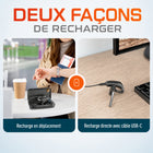 Delton - Casque d'oreillettes Bluetooth sans fil K130 avec réduction de bruit pour ordinateur, compatible MS Teams, noir-Le coffret contient : le casque, un étui de recharge et de rangement, une clé USB à appairage automatique, trois embouts d'écouteurs, un câble de recharge USB Type-A vers USB Type-C