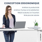 MotionGrey - Bureau debout électrique réglable Ergo2 Pro avec réglages de mémoire - 55 po x 28 po, plateau blanc, cadre blanc-8