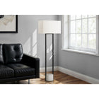 Monarch Specialties - Luminaire - 62 po H Lampadaire - Métal Noir - Abat-Jour Ivoire / Crème - Contemporain-Dotée d'un interrupteur rotatif à 3 voies à intensité variable pour des options d'éclairage personnalisées avec une puissance maximale de 100 W (ampoule à trois lumières non incluse), elle est reliée à un cordon clair de 6 pieds pour éclairer une pièce