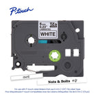 Brother - TZe211 Ruban laminé authentique pour étiqueteuses P-touch - 6 mm de largeur x 8 m de longueur - blanc avec texte noir-L’endos fendu facile à peler permet l’application rapide de l’étiquette