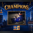 Frameworth - Cadre photoglass de OG Anunoby des New York Knicks tip-in du match 4 des champions 2026 - 22 po l x 18 po H - or-Présentoir photoglass encadré : cadre PhotoGlass de OG Anunoby des New York Knicks tip-in du match 4 des champions 2026 motif horizon or pour les amateurs et collectionneurs des New York Knicks