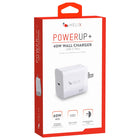 Helix - Chargeur mural 40 W USB-A et USB-C, Blanc-Ports USB-C et USB-A