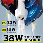 Overtime - Kit de chargeur mural et de voiture avec câble de recharge certifié USB-C de 1,8 m - blanc-Conforme aux normes de sécurité ETL les plus strictes, ce qui garantit la sécurité de son fonctionnement et inspire confiance.