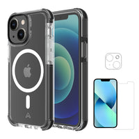 AXS - PROShield Plus etui MagSafe teste contre les chutes & Protecteur d'ecran pour Apple iPhone 13, Transparent/Noir-Coins renforces subtils absorbant les chocs en creant un coussin d'air entre l'appareil et les surfaces