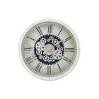 Monarch Specialties - Horloge - 30 po Rond - Mécanisme D'Engrenage - Surdimensionné Grand - Horloge Murale - Blanc -Transitionnel-Cette grande horloge murale ronde surdimensionnée de 30 pouces, dotée d'un mécanisme d'engrenage saisissant et d'une finition blanche chic, apportera une touche élégante et tendance à votre décoration intérieure